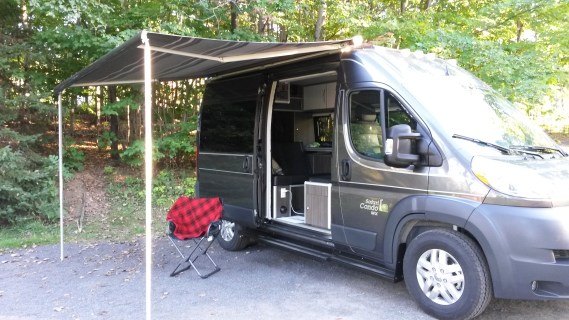 First night camping . Had to start by emptying the 4 boxes of camping gear I had mailed ahead